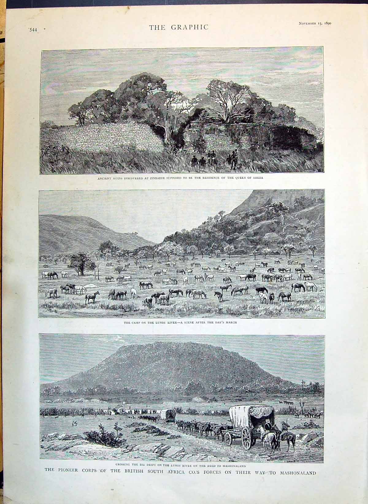 Old 1890 Ruins Zinbabye Queen Sheba Camp Lundi River Pioneer Corps Ma Victorian