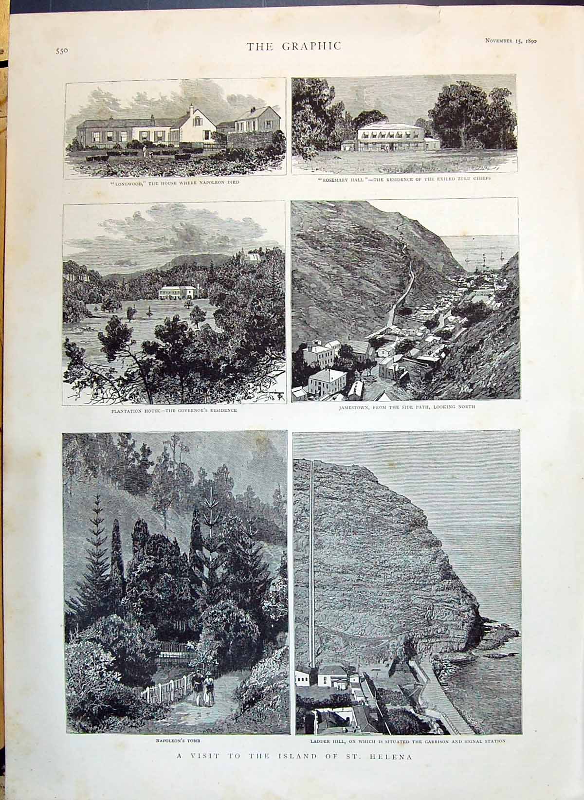 Old 1890 Island St. Helena Longwood Rosemary Hall Zulu Chiefs Jamesto Victorian