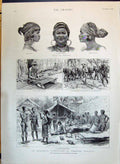 Old 1890 Natives Anong Benong Donnai River Tonquin Village Scene Ross Victorian