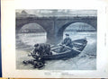 Antique Old Print 1890 Bridge Sighs Rowing Boat River Dead Body William Small