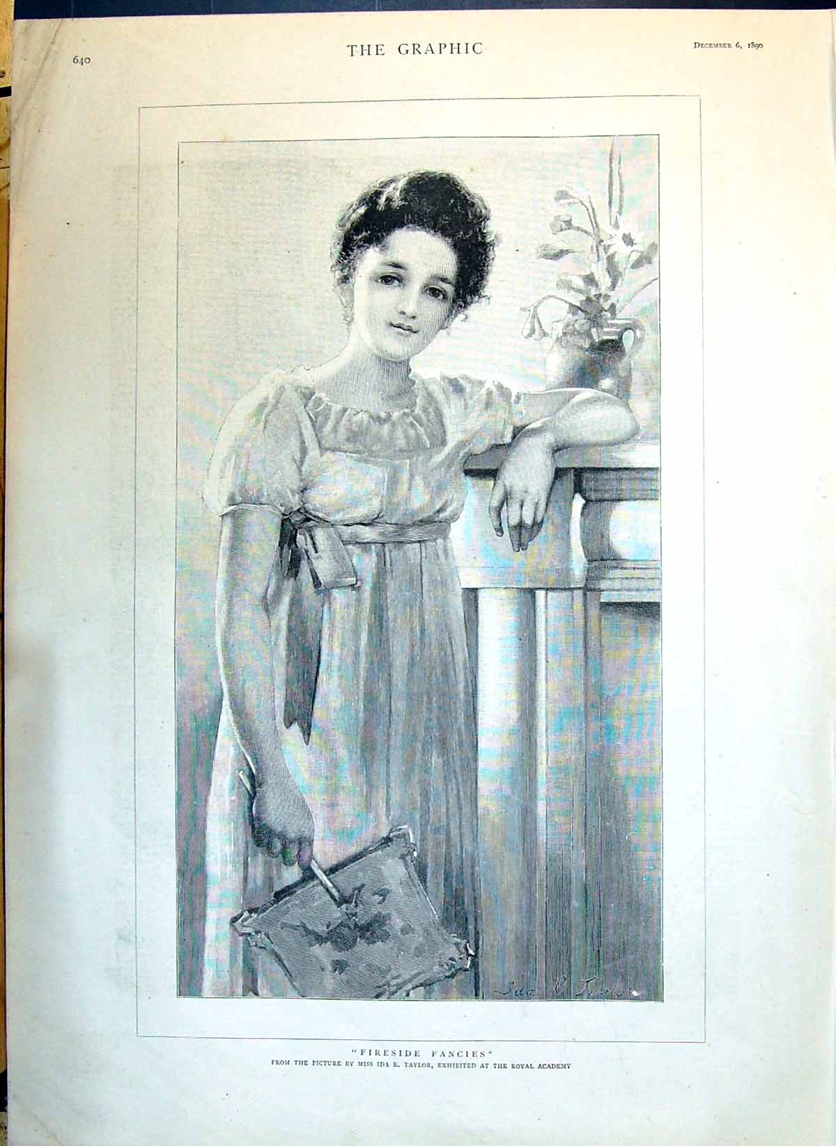 Old 1890 Fireside Fancies Beautiful Woman Taylor Ingram Jackson Weber Victorian