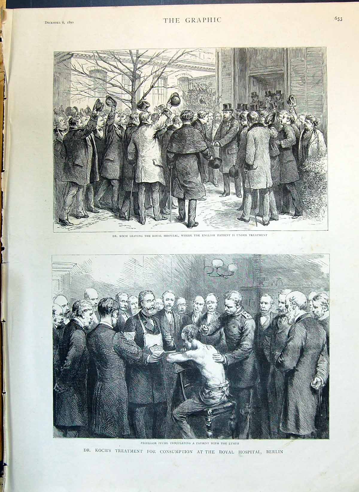 Old 1890 Dr. Koch Treatment Consumption Royal Hospital Berlin Pressor Victorian