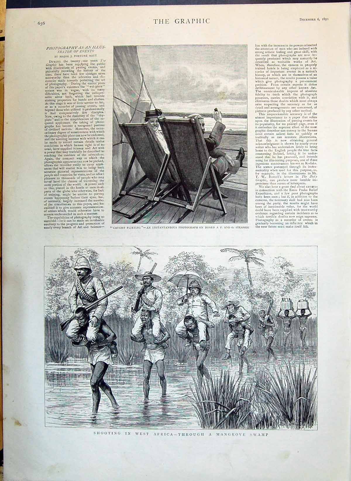 Old 1890 Shooting West Africa Mangrove Swamp Romance Deck P And O Ste Victorian