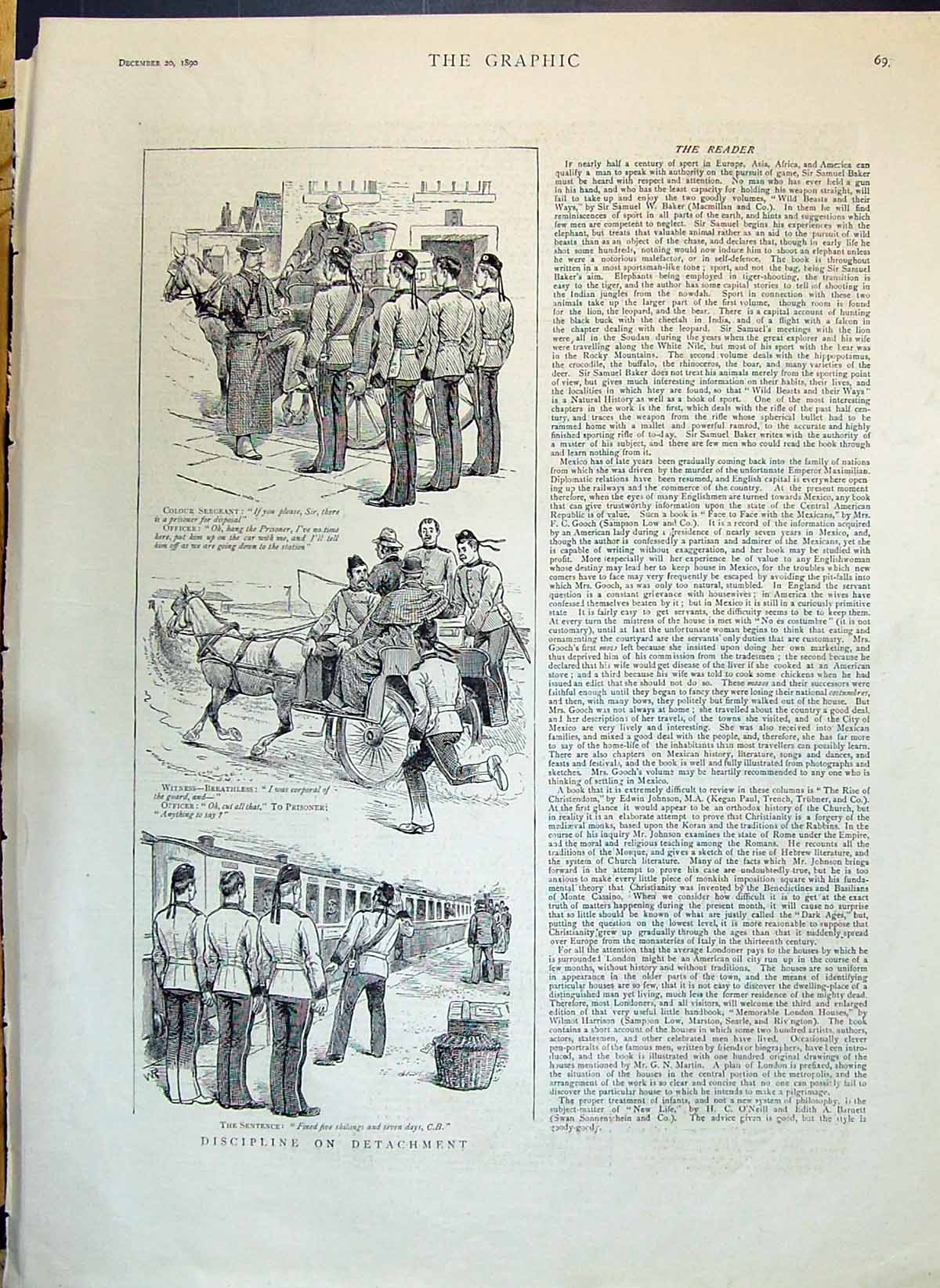 Old Print 1890 Siers Discipline Detachment Frederick Milner Bassetlaw El 19th