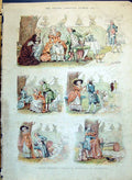 Antique Old Print 1890 Colour Story Without Words Marriage Proposal Romance