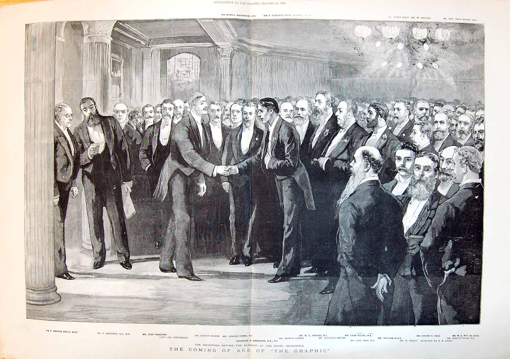 Old 1890 Graphic Herkomer Green Thomas Charlton Lockwood Fildes Black 19th