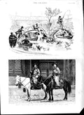 Old Antique Print 1891 Prince Chun Kung Horses Hengler'S Circus Pantomime 19th