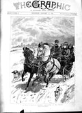 Original Old Antique Print 1891 Winter Snow Horses Sleighing Sledge Dog 19th