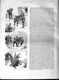Original Old Antique Print 1891 Comedy Sketch New Mountain Gun Siers Donkey