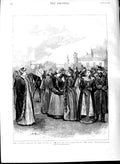 Original Old Antique Print 1891 Horse Racing France Paddock Nice Steeplechase