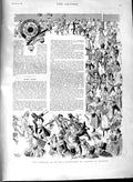 Original Old Antique Print 1891 Carnival Olympia Procession Skaters Costumes