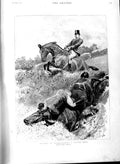 Old Antique Print 1891 Fox Hunting Cardiganshire Wales Rotten Bank Horse 19th
