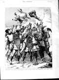 Original Old Antique Print 1891 Scene Initiating Member Montreal Snow-Shoe Club