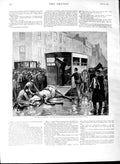 Original Old Antique Print 1891 Ambulance Animals Institute Work Horse Street