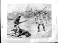 Original Old Antique Print 1891 Battle Tokar Soudan Soudanses Siers War Scene