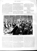 Original Old Antique Print 1891 Anquet Benevolent Society First Avenue Hotel