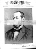 Original Old Antique Print 1891 Portrait Lord Randolph Churchill Damaged 19th