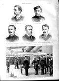 Original Old Antique Print 1891 Man-Of-War Ship Census Manipur Officers Simpson