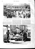 Old Antique Print 1891 Fire Chicago Firemen Bedroom Bengal-Nagpur Railway 19th