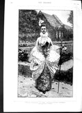 Old Antique Print 1891 Petite Marquise Siecle Costume Watteau Woman Lady 19th