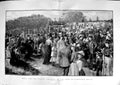 Original Old Antique Print 1891 Hampstead Heath Music Band People Fine Art
