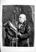 Old Antique Print 1891 Gladstone Reading Lesson Hawarden Parish Church 19th