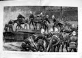Antique Old Print 1891 Major Radcliff Mountain Battery Pontoon Bridge War 19th