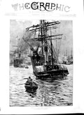 Original Old Antique Print 1891 Brangwyn Fine Art War Ships Westard Men Boat