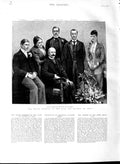 Original Old Antique Print 1891 Silver Wedding Duke Duchess Teck Portrait Group