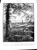 Original Old Antique Print 1891 View Joynson'S Paper Mills St. Mary Cray Kent