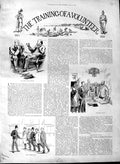 Original Old Antique Print 1891 Training Volunteer Sier Drill-Hall Aldershot