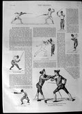 Old Antique Print 1892 French School Fencing Little Girld Dancing Dolls 19th