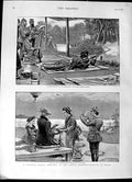 Old Antique Print 1892 Shooting Festival Kioto Japan Ladies Match Sport 19th