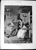 Original Old Antique Print 1892 General Election Unsuccessful Canvass Lady Man