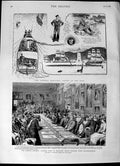 Original Old Antique Print 1892 General Election Holyrood Palace Earl Galloway