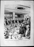 Old Antique Print 1892 German Emperor Cowes Banquet Yacht Victoria Albert 19th