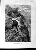 Original Old Antique Print 1892 Siers Chase Mountains Corsica Henri Lanos Art