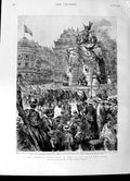 Original Old Antique Print 1892 Centenary Celebrations Paris French Revolution