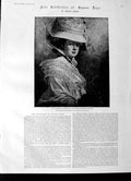 Original Old Antique Print 1892 Lady Edward Cavendish Bentinck Cumberland 19th