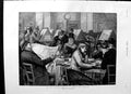 Original Old Antique Print 1892 Scene Reading-Room London Free Library Books