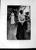 Old Antique Print 1892 Story Mr. William Black New Story Wolfenberg Art 19th