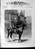 Original Old Antique Print 1892 Portrait Royal Highness Duke Connaught Horse