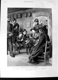 Original Old Antique Print 1892 Widow'S Chair Admiralty Pay-Office Devonport