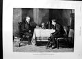 Original Old Antique Print 1892 Dollman Fine Art Men Table Book House Victorian