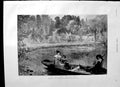Old Antique Print 1892 Davidson Knowles Fine Art River Boat Family Scene 19th