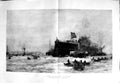Original Old Antique Print 1892 Colour Birth Titan War Ship Boats Wyllie 19th