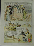 Original Old Antique Print 1892 Story Lay Wiry Jane Percy Macquoid Hunting 19th