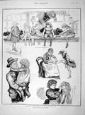 Original Old Antique Print 1892 Behind Scene Pantomime Children Dressing Room