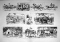Original Old Antique Print 1892 Elephant Horse Fair Sonepur Bengal Bullocks 0