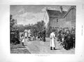 Original Old Antique Print 1892 Giles Fine Art Judging Foxhound Puppies Dogs